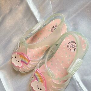 Wonder Nation Clear Sandals with Rainbow and Cloud
